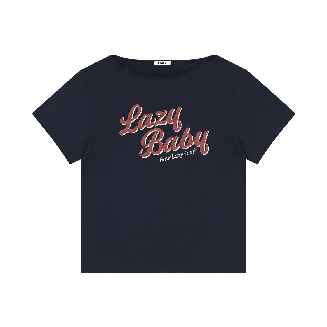 하우 레이지 오프숄더 티셔츠 네이비 LAZYZ How Lazy Off Shoulder T Shirt - Navy
