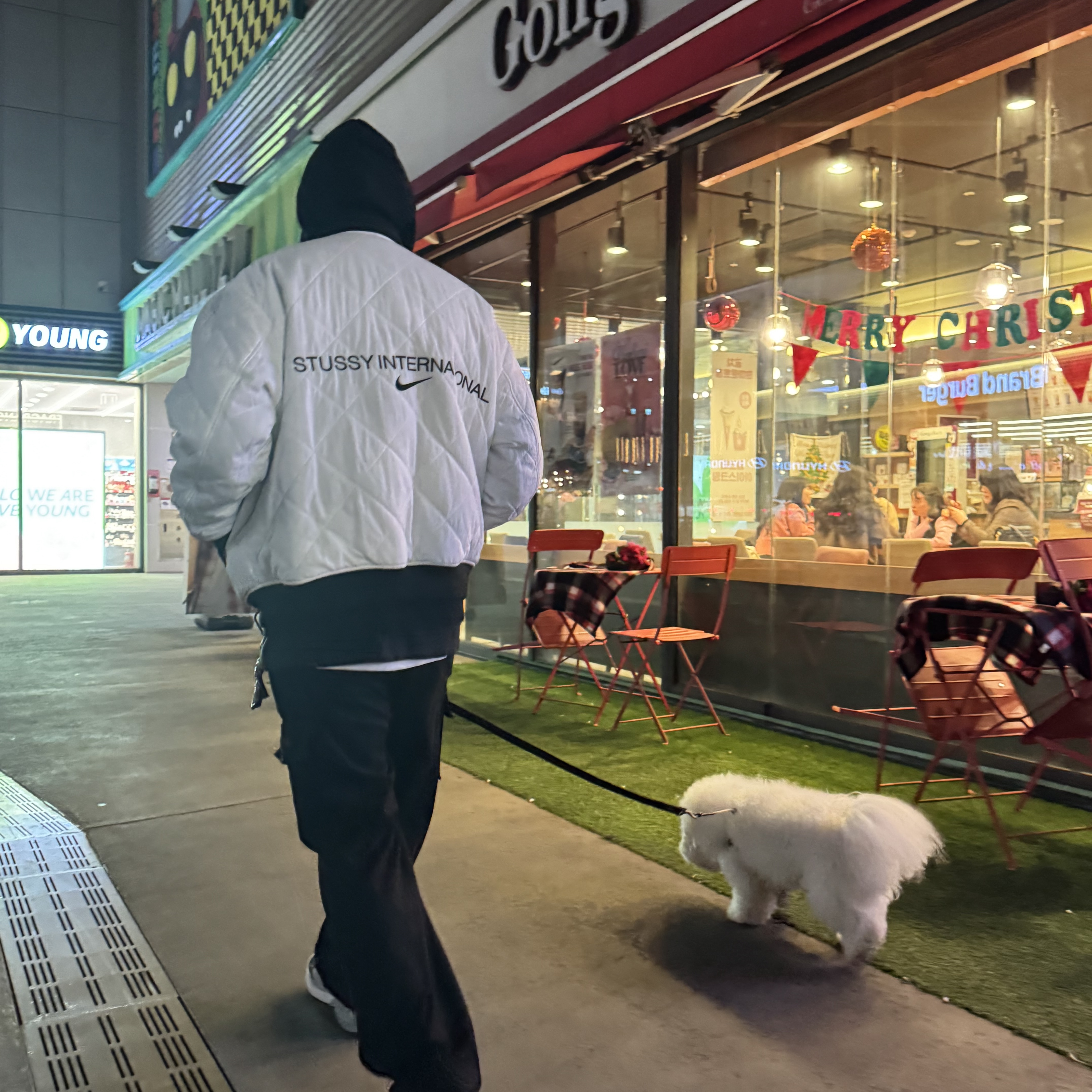 Nike x Stussy Reversible Jacket Black (FJ9153-010), New Balance 993 Made in USA Grey - D Standard 착용 스타일 - 1