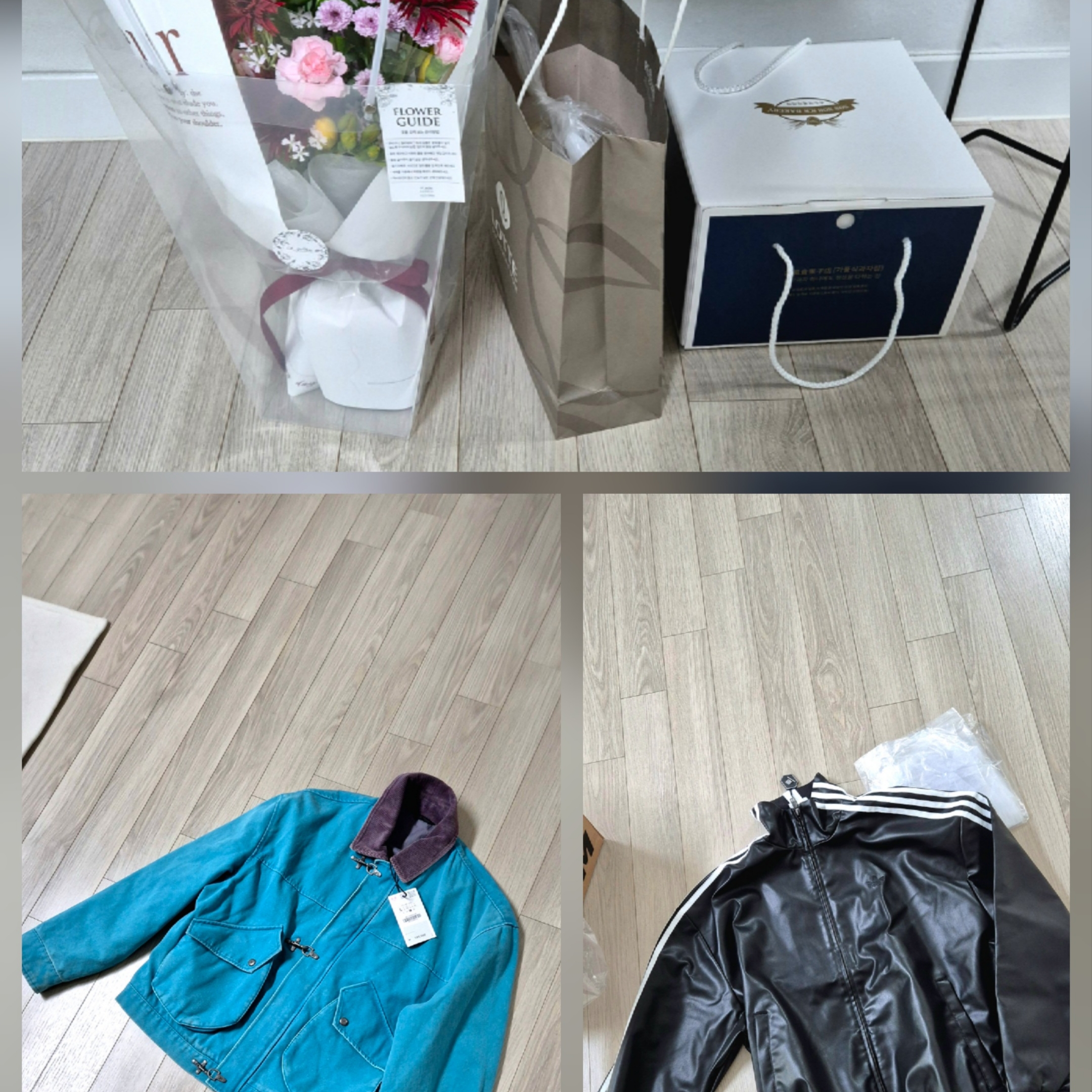 Adidas Pleather 3S Track Top Black - KR Sizing 착용 스타일 - 1