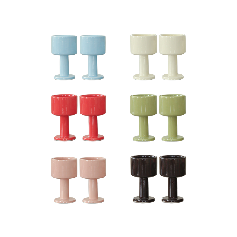 로파서울 더블노드 미니 와인잔 2P 세트 (6 Colors)(LOFA SEOUL double nod. Mini Wine Glasses 2P SET (6 Colors))