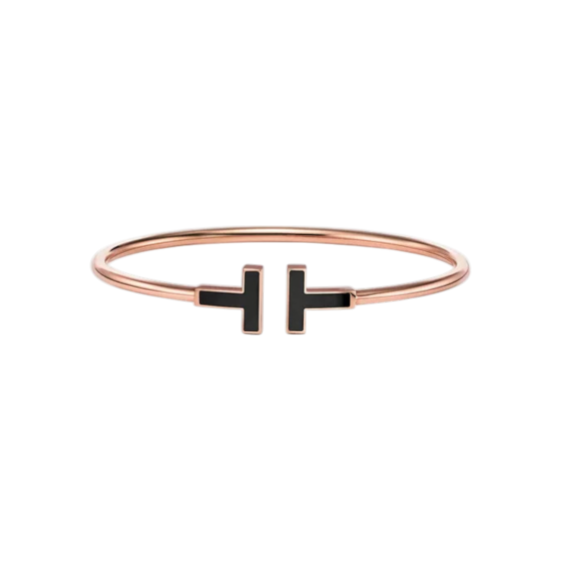티파니앤코 T 와이어 블랙 오닉스 브레이슬릿 로즈골드(Tiffany & Co. T Wire Black Onyx Bracelet in Rose Gold) - 1