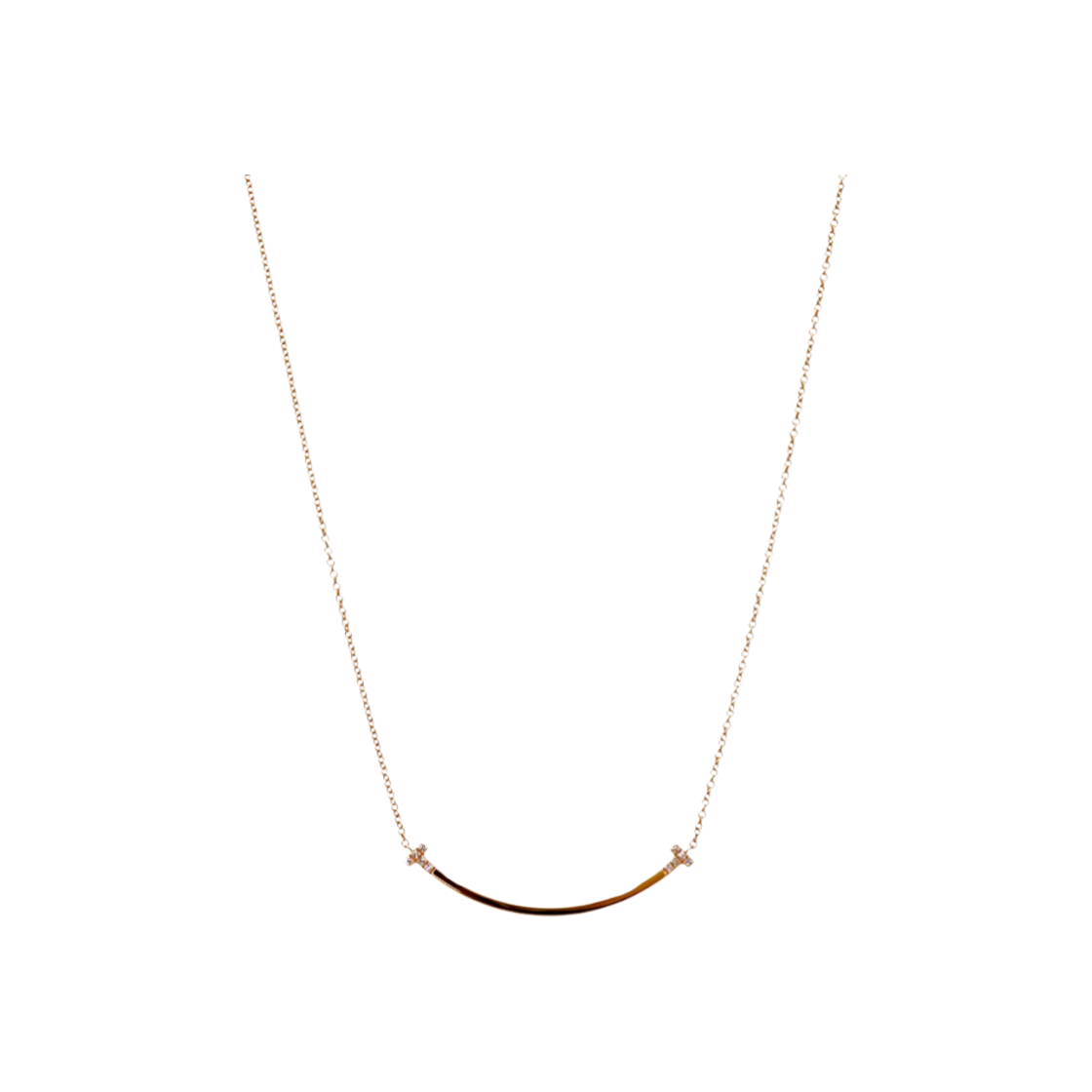티파니앤코 스몰 18K 로즈골드 다이아 T스마일 목걸이 C-B50638(Tiffany & Co. Small 18K Rose Gold Diamond T Smile Necklace C-B50638) - 1
