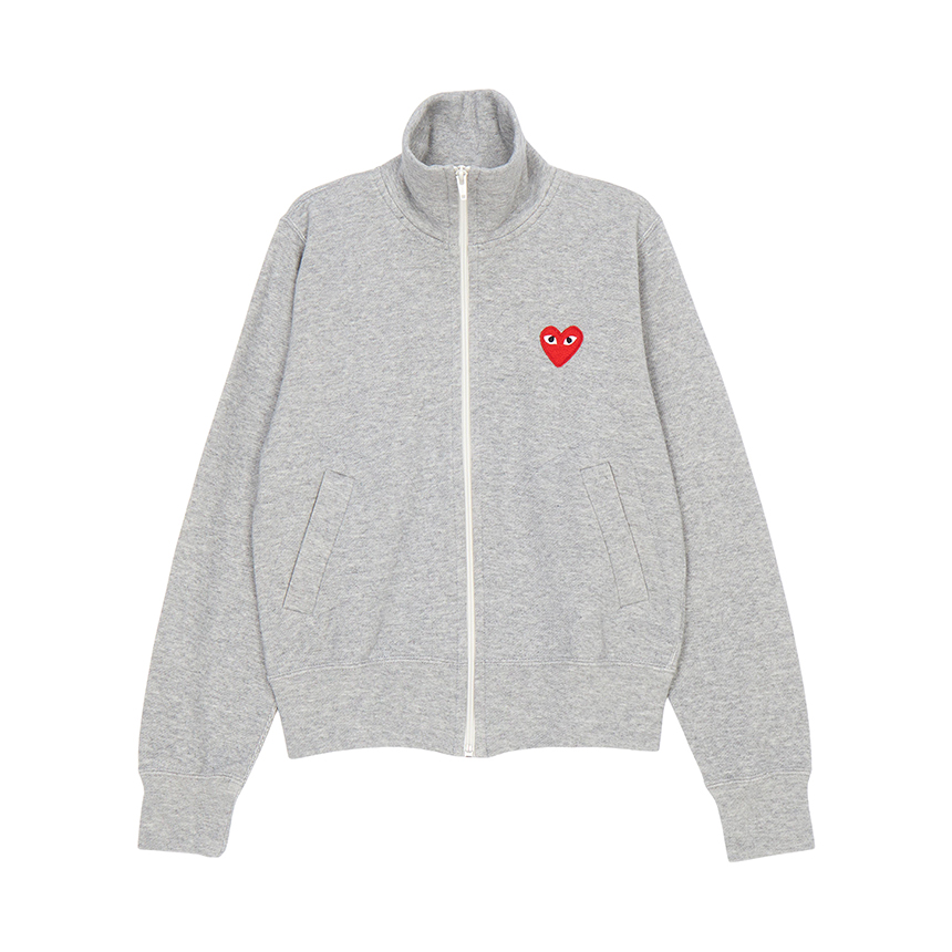 [15% 쿠폰] (W) 플레이 꼼데가르송 5 하트 집업 스웨트셔츠 그레이([15% 쿠폰] (W) Play Comme Des Garcons 5 Hearts Zip-Up Sweatshirt Grey) - 5