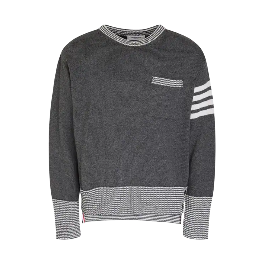 MKA495A-Y3017-035 Thom Browne Hector Intarsia Pullover Medium Grey