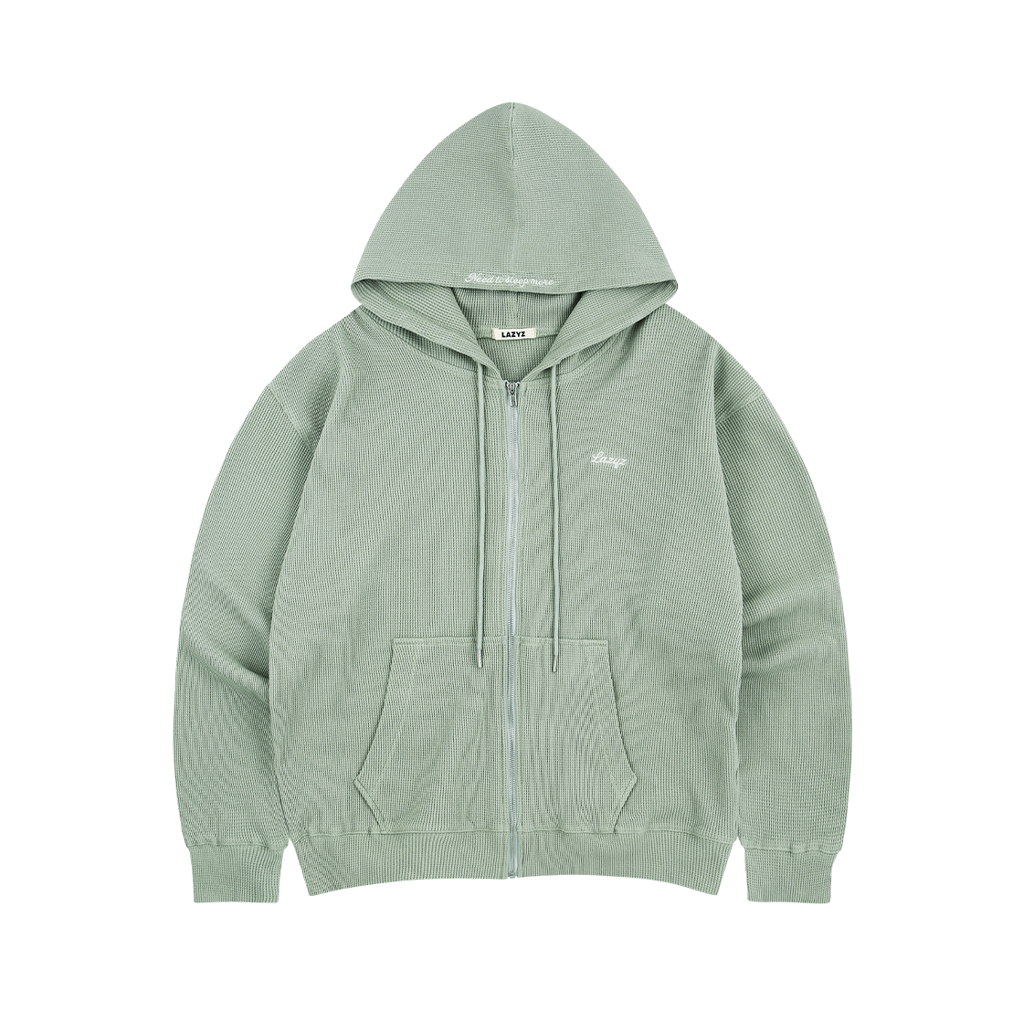 레이지지 베이크드 와플 라운지 후드 집업 세이지그린(LAZYZ Baked Waffle Lounge Hood Zip Up - Sage Green) - 1