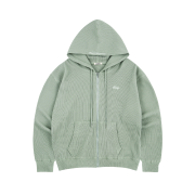 LAZYZ Baked Waffle Lounge Hood Zip Up - Sage Green