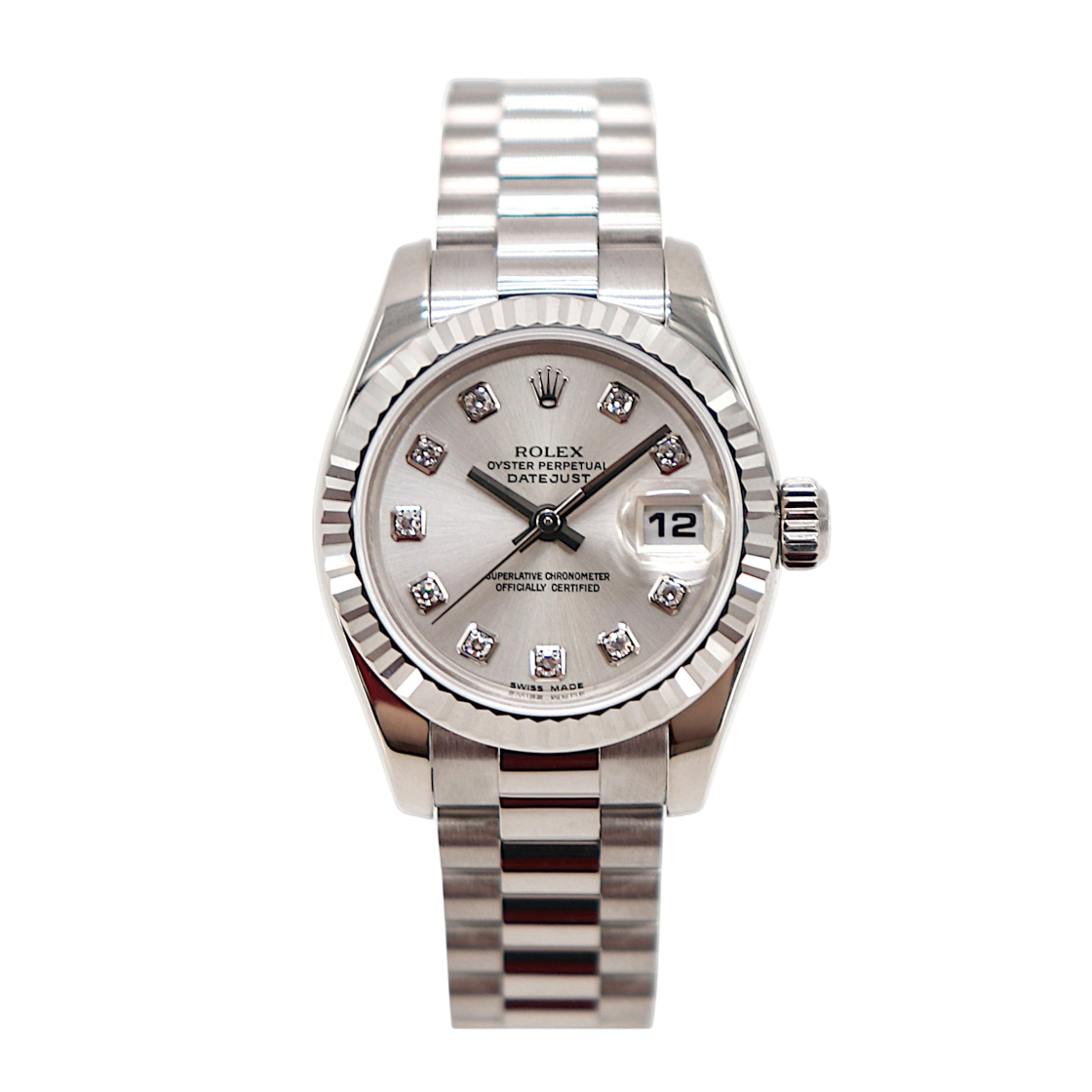 IT6TSCS6E9IN Rolex Datejust 26MM White Gold with 10 Diamonds