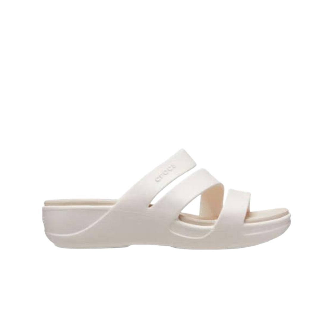 207434-159 (W) Crocs Boca Strappy Wedge Oyster