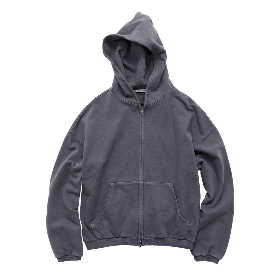 폴리테루 휴먼인덱스 휴먼 오버다이드 집 후디 블루 그레이(Polyteru Human Index Human Overdyed Zip Hoodie Blue Gray)