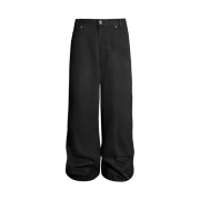 AX CONNECTION Work Washed Wide Denim Pants