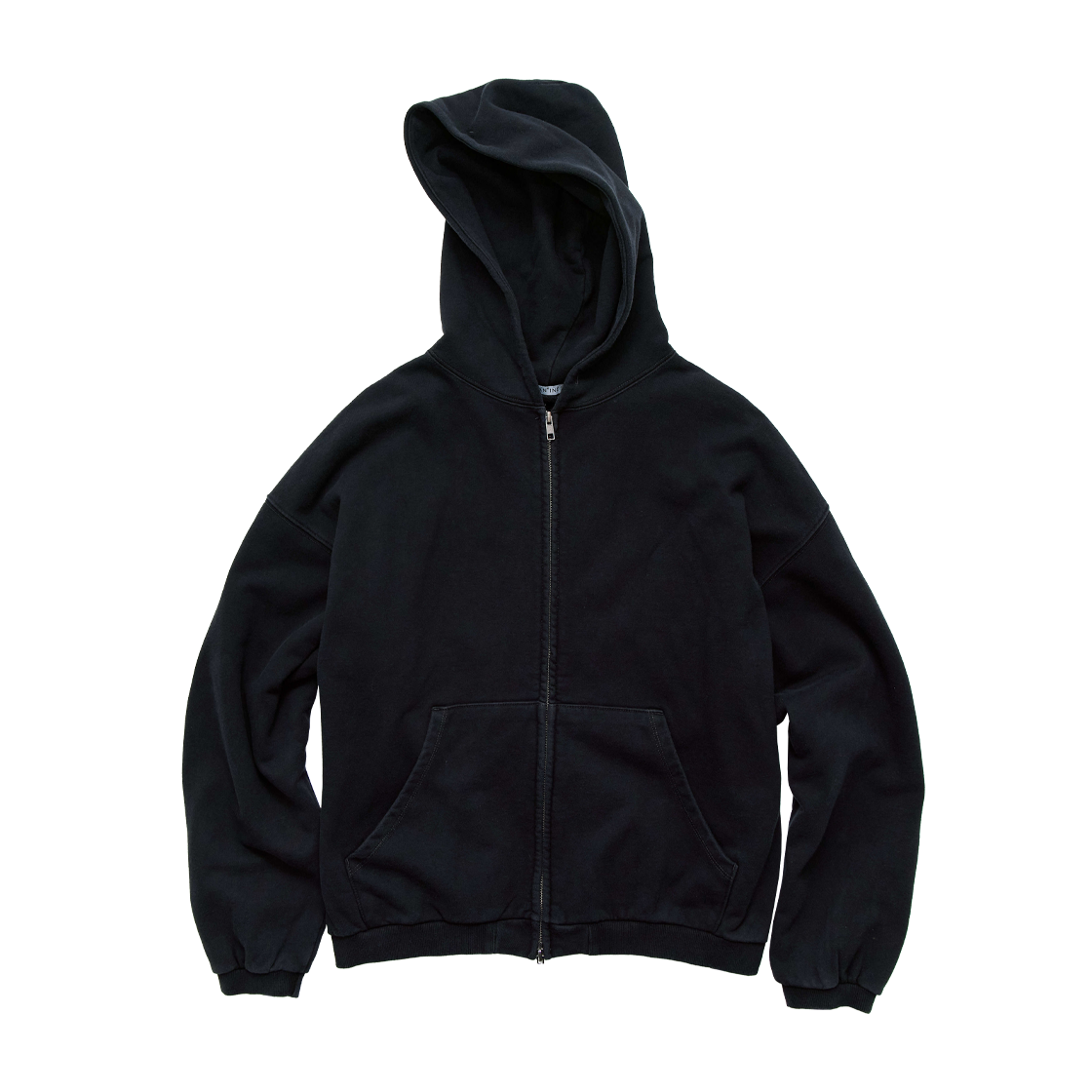 폴리테루 휴먼인덱스 휴먼 오버다이드 집 후디 잉크 블랙(Polyteru Human Index Human Overdyed Zip Hoodie Ink Black)