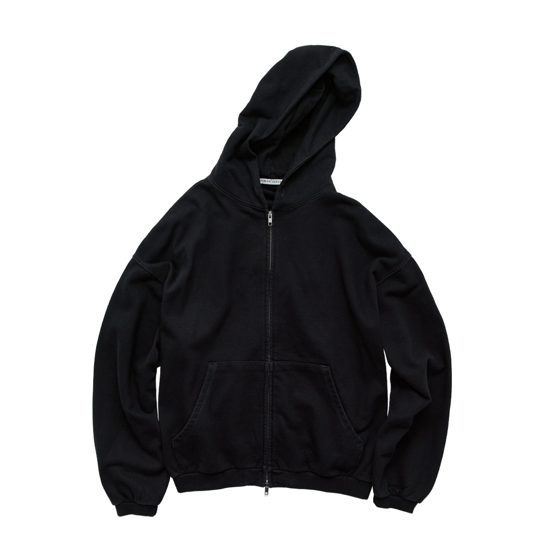 [더블적립] 폴리테루 휴먼인덱스 휴먼 오버다이드 집 후디 블랙