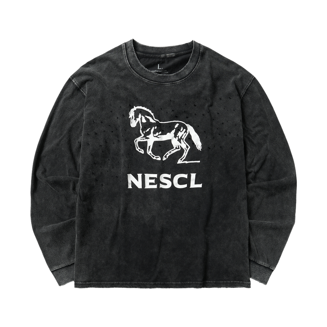네거티브 스플릿 클럽 에어액트 미네랄 홀스 롱슬리브 블랙(negative split club Airact Mineral Horse Long Sleeve Black)