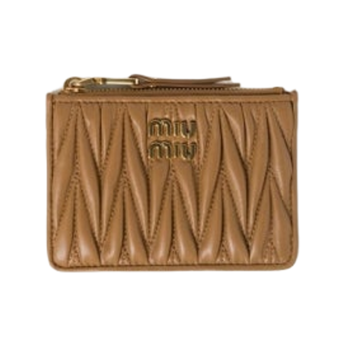 미우 미우 마테라쎄 나파 레더 카드 홀더 카라멜(Miu Miu Matelasse Nappa Leather Card Holder Caramel) - 1