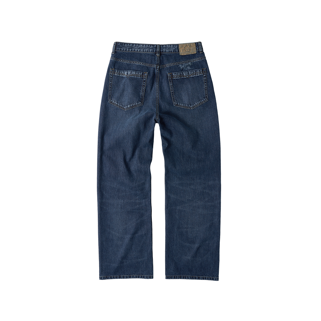 조우 루즈 스트레이트 바이커 팬츠 워시드 네이비(CHOWOO Loose Straight Biker Denim Pants Washed Navy) - 2