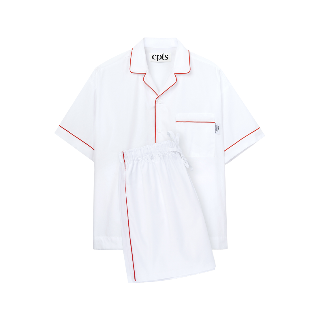 씨피티에스 실켓 숏 슬리브 파자마 브라이트 화이트(CPTS SILKET SHORT SLEEVED PAJAMAS BRIGHT WHITE)