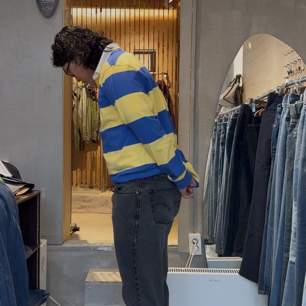 Polo Ralph Lauren Classic Fit Striped Jersey Rugby Shirt Yellow - 25FW 착용 스타일 - 2