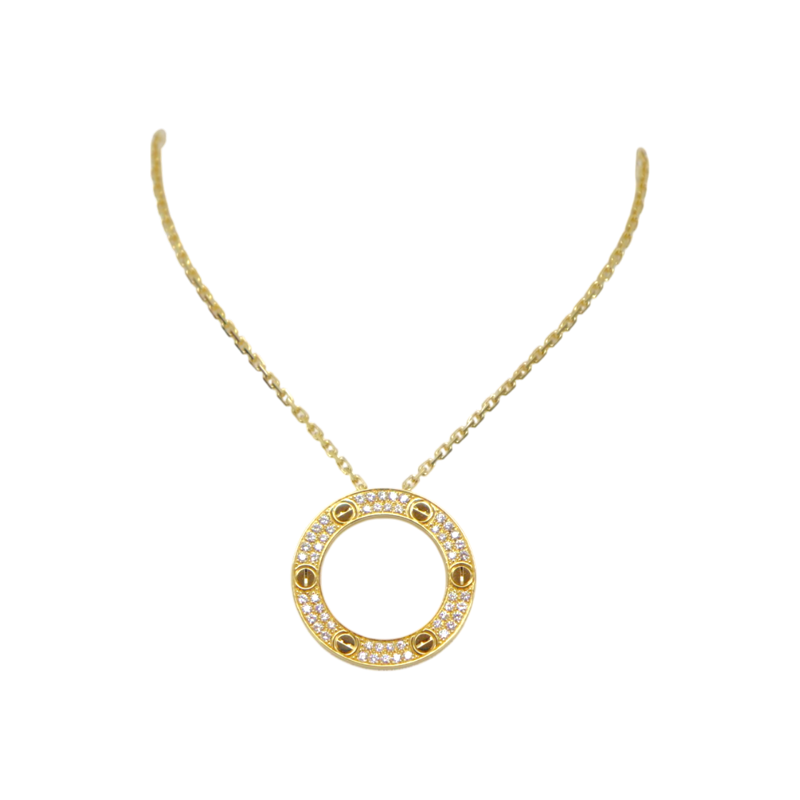까르띠에 러브 파베 네크리스 옐로우골드(Cartier Love Pave Necklace in Yellow Gold) - 1