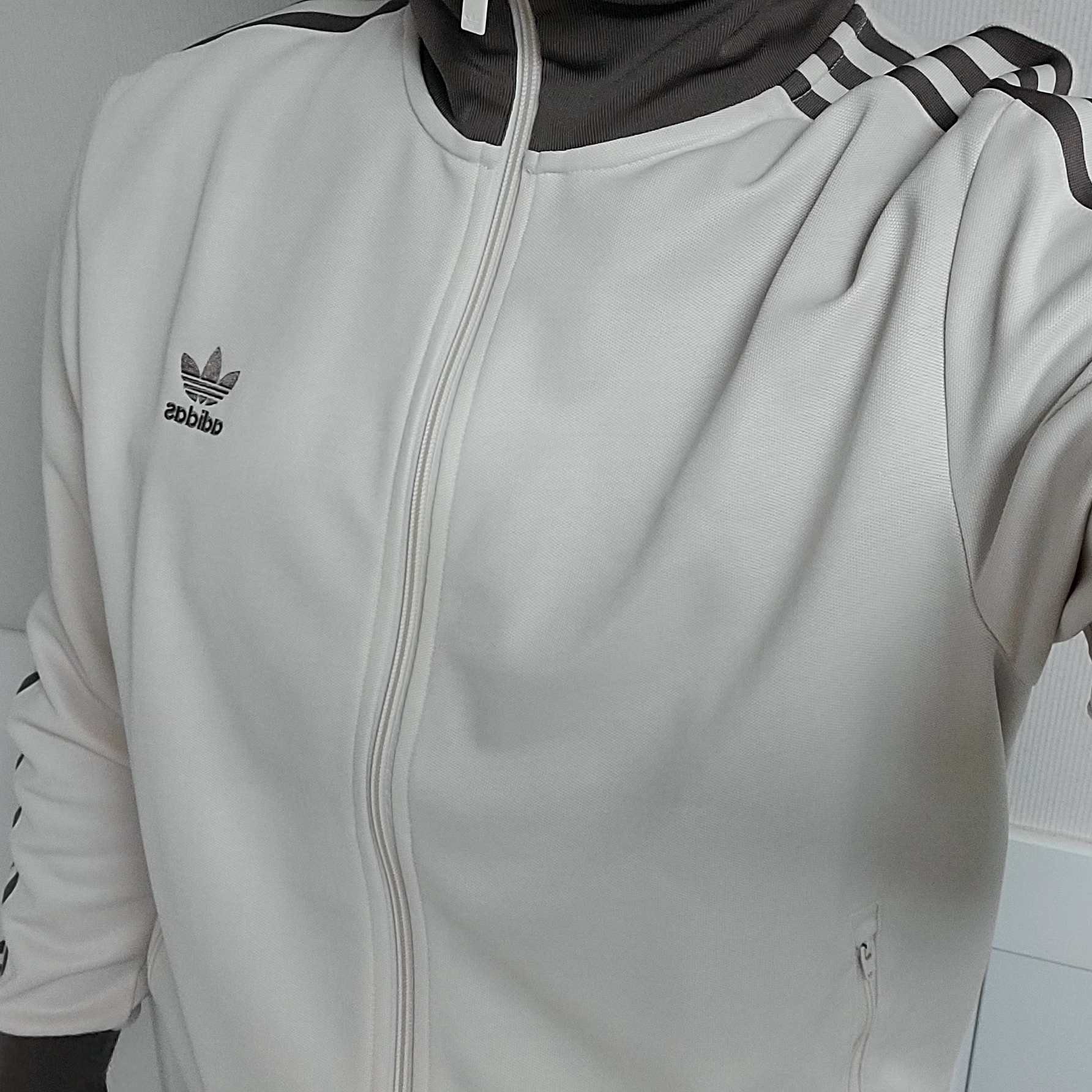 Adidas Adicolor Classic Beckenbauer Track Top Wonder White Trace Brown - KR Sizing 착용 스타일