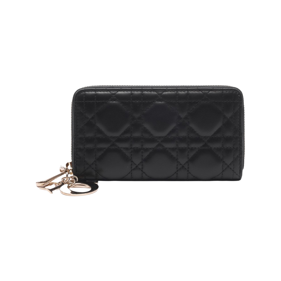 S6024ONMJ-M900 Dior Medium Lady Zipped Wallet Black