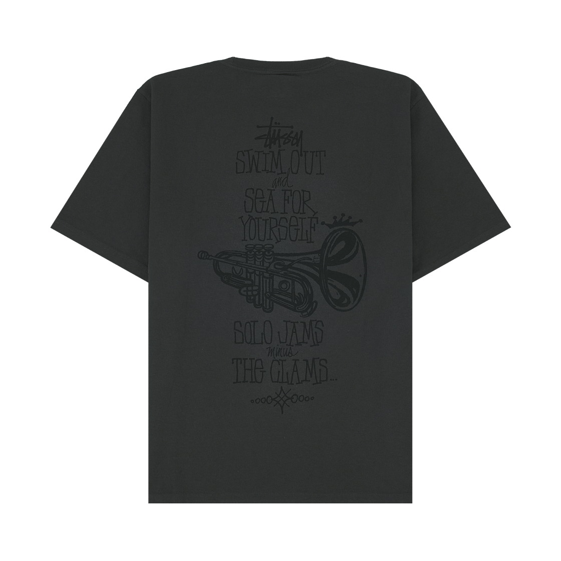 스투시 피그먼트 다이드 스윔 아웃 티셔츠 페이디드 블랙(Stussy Pigment Dyed Swim Out T-Shirt Faded Black) - 1