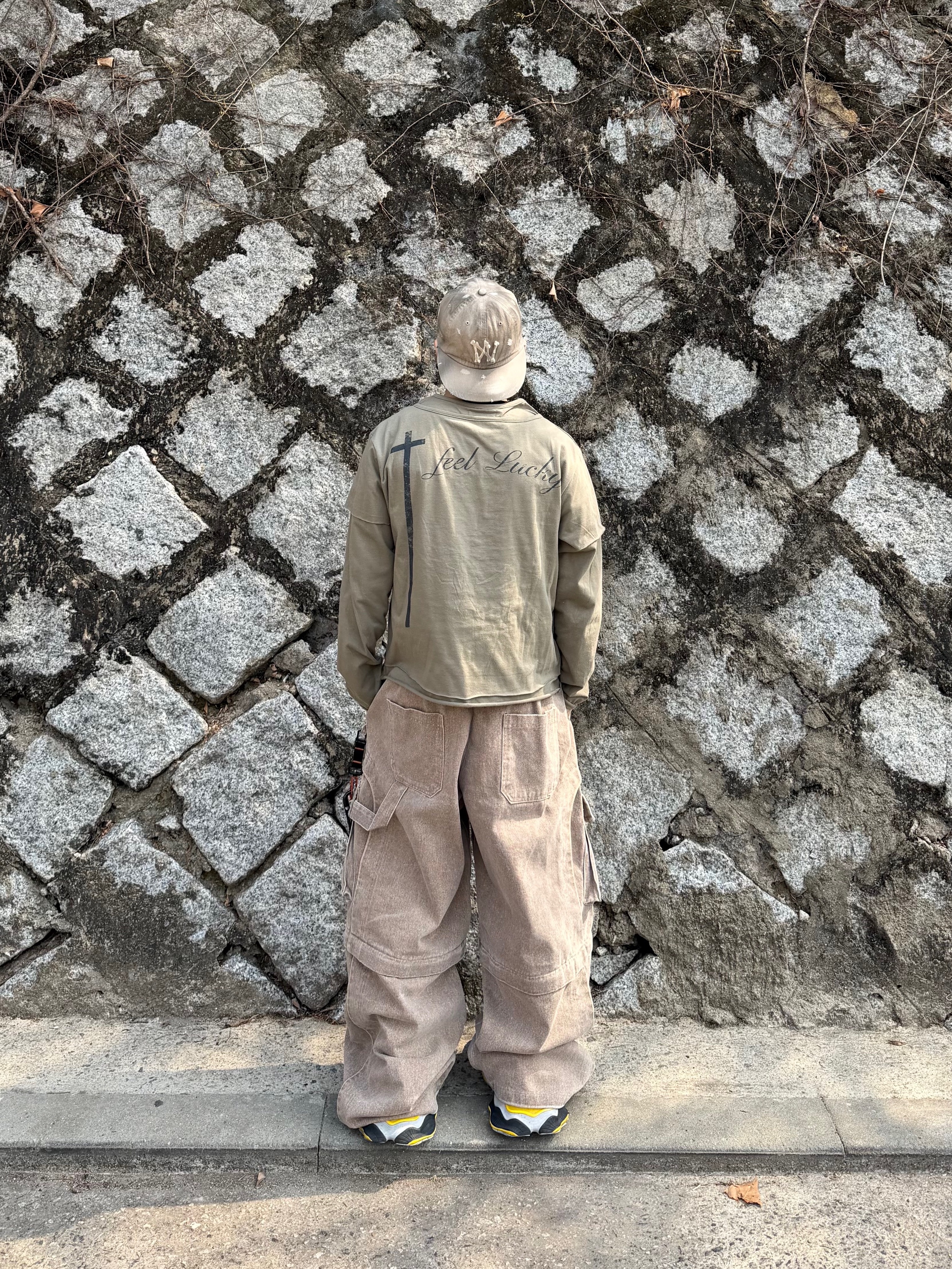Balenciaga Cargo Sneakers Grey Black Yellow, [KREAM Exclusive] Aoiro 6-Panel Bone A/N Cap Mud 착용 스타일 - 6