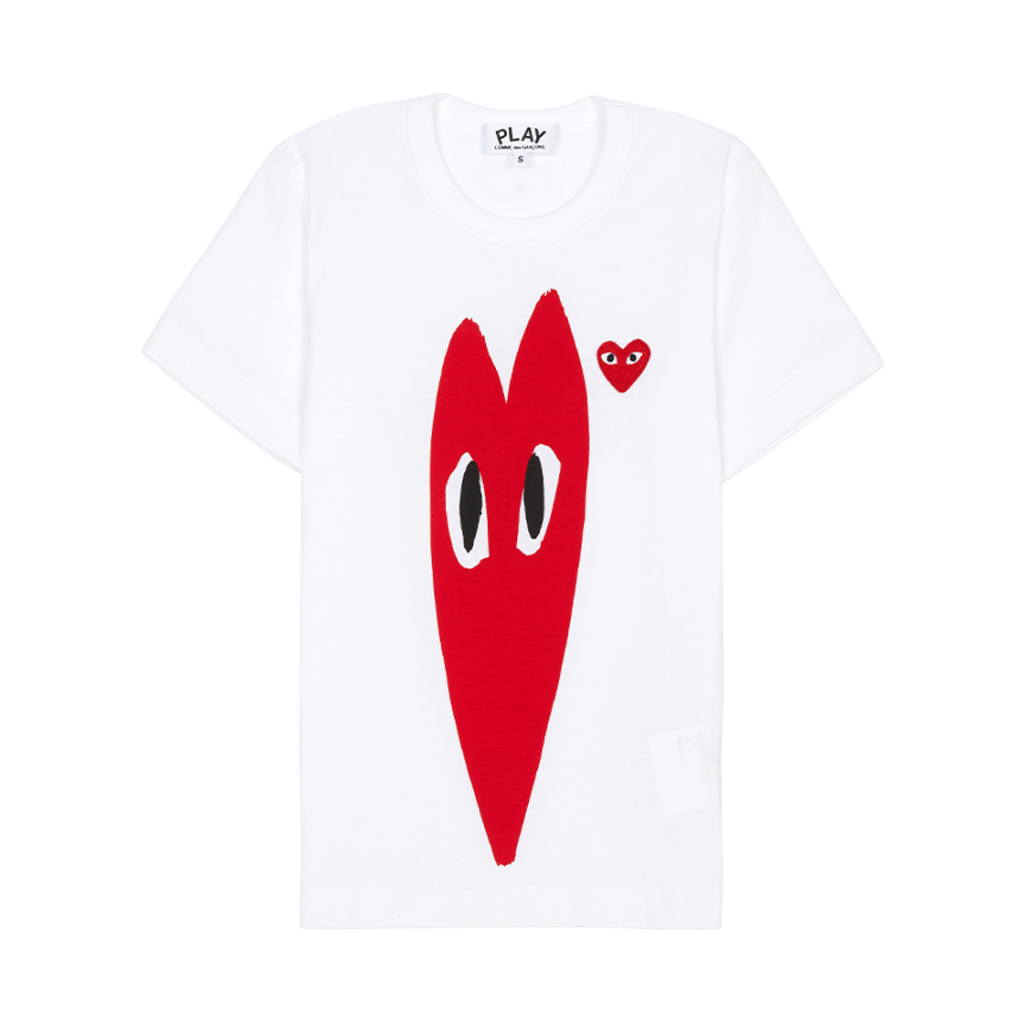 [20% 쿠폰] (W) 플레이 꼼데가르송 레드 더블 하트 티셔츠 화이트([20% 쿠폰] (W) Play Comme des Garcons Red Double Heart T-Shirt White) - 5