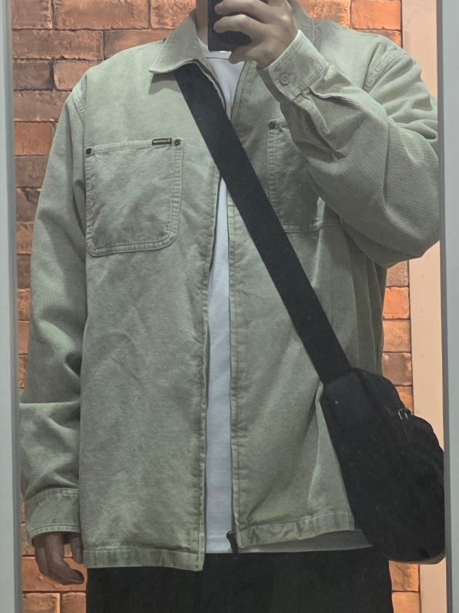 Supreme Washed Corduroy Zip Up Shirt Tan - 24SS 착용 스타일