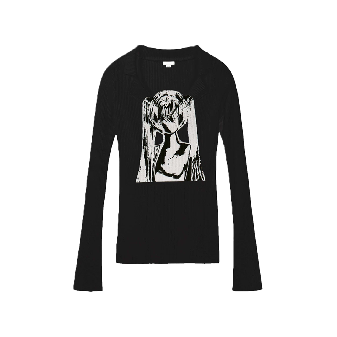 [KREAM 단독] 본네 우먼 카라 그래픽 탑 블랙([KREAM 단독] Bonnae Women Collar Graphic Top Black) - 1
