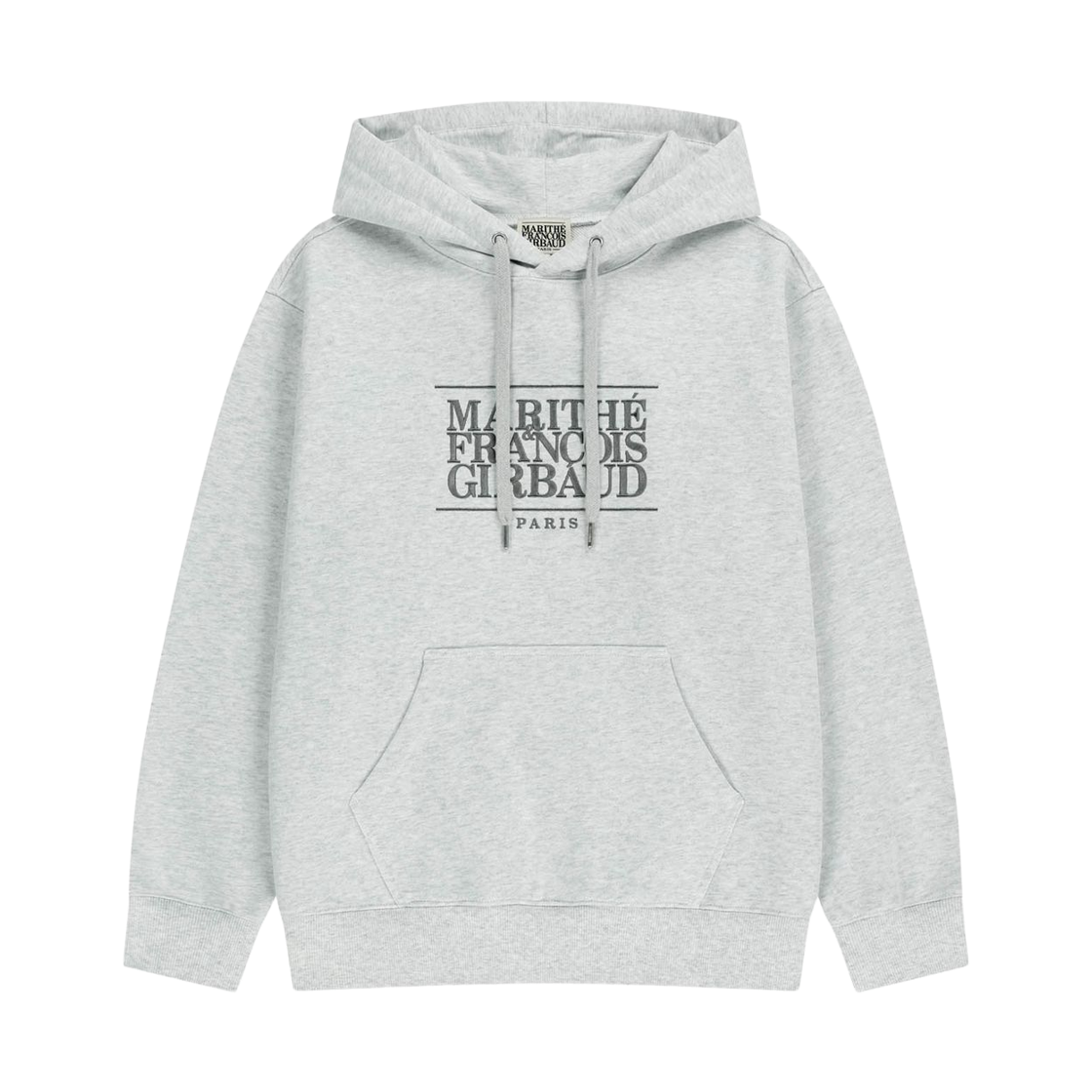 마리떼 프랑소와 저버 클래식 로고 자수 후드 라이트 헤더 그레이(Marithe Francois Girbaud Classic Logo Embroidery Hoodie Light Heather Gray)