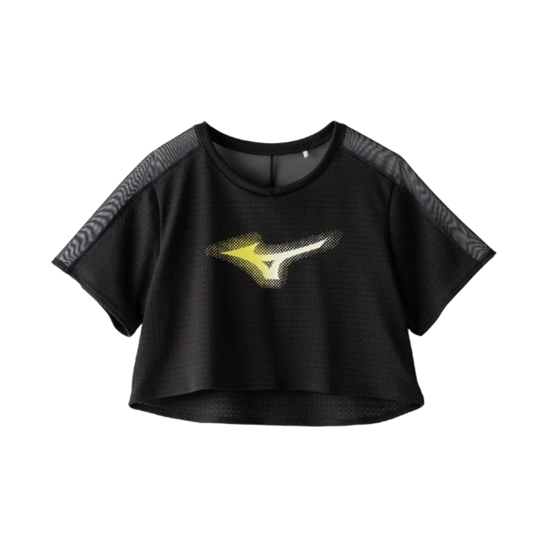 32MAD31309 (W) Mizuno Dry Aeroflow Jacquard Cropped T-Shirt Black