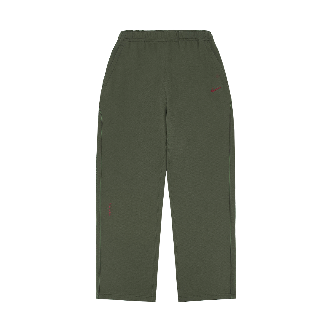 FZ4676-325 Nike x Drake Nocta Fleece CS Open Hem Sweatpants Cargo Khaki Team Red (FZ4676-325)