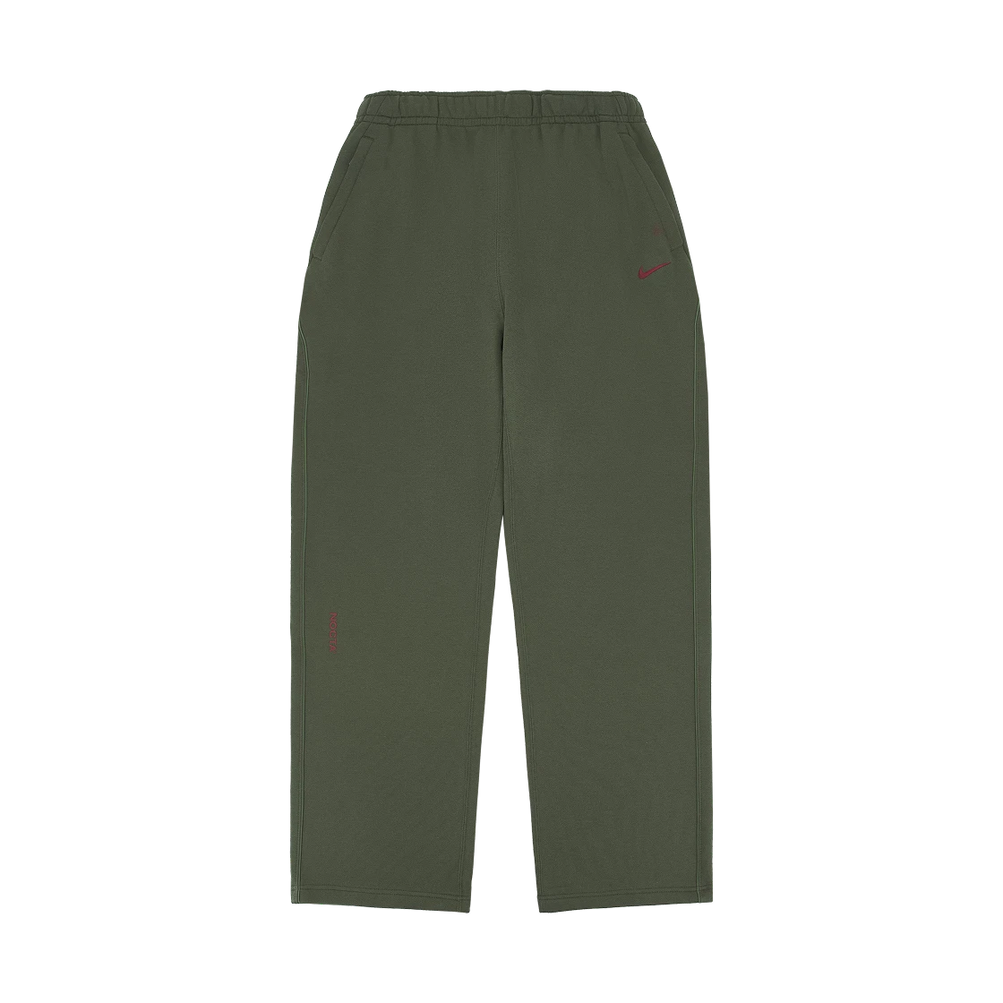 Nike Nike x Drake Nocta Fleece CS Open Hem Sweatpants Cargo Khaki Team Red (FZ4676-325) · M