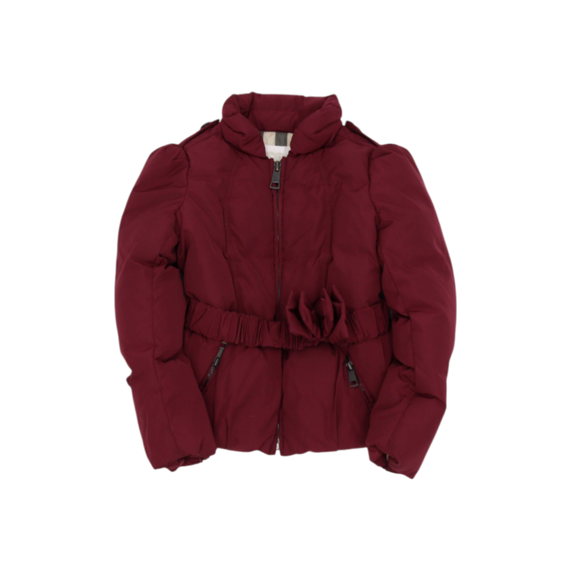 IT2LAKEWBQPG Burberry Burgundy Check Kids' Baby Girl Padded Jacket