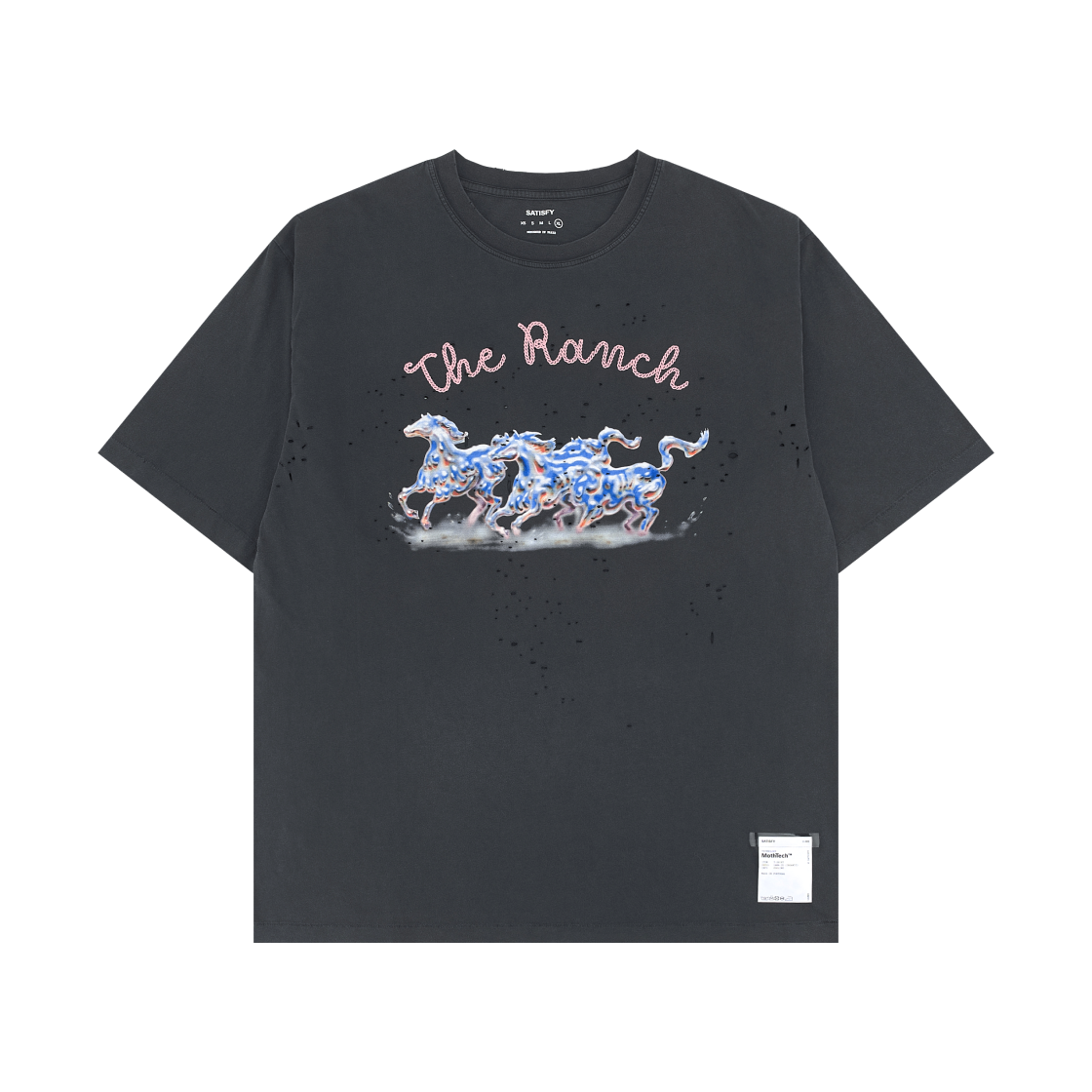 새티스파이 모스테크 티셔츠 에이지드 블랙(Satisfy Mothtech T‑Shirt Aged Black) - 1