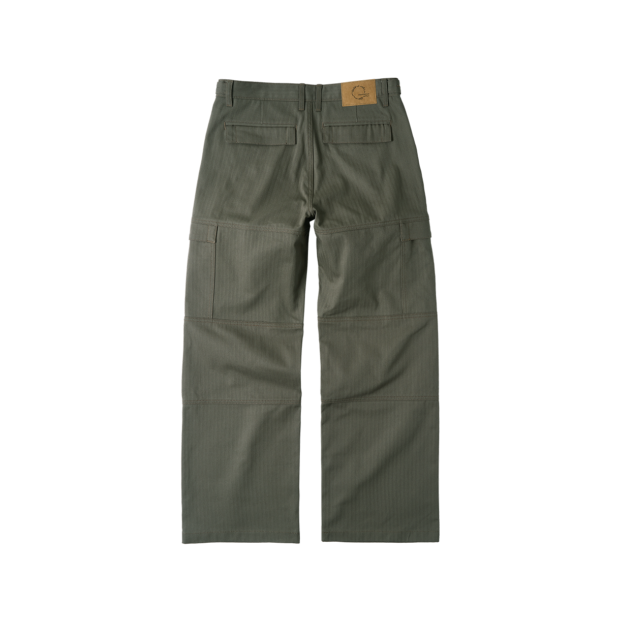 조우 4 패널 카고 포켓 헤링본 트윌 팬츠카키(CHOWOO 4 Panel Cargo Pockets Herringbone Twill Pants Khaki) - 2