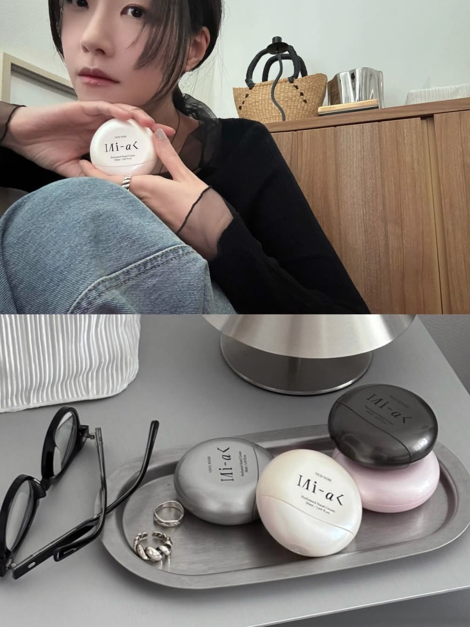 MIHAK OUD NOIR Perfumed Hand Cream 50ml, MIHAK PEAU GENTLE Perfumed Hand Cream 50ml 착용 스타일 - 2