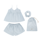 LAZYZ Short Siesta Pjs Scrunchie Pouch Set - Sky