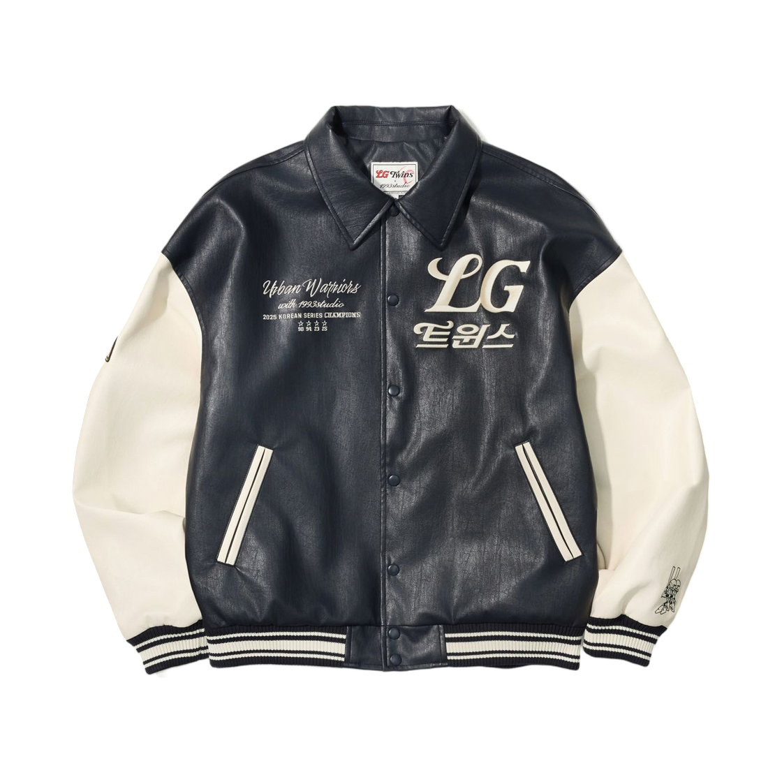 LG 트윈스 x 1993스튜디오 V4 트윈스 바시티 자켓 네이비(LG Twins x 1993 Studio V4 Twins Varsity Jacket Navy)