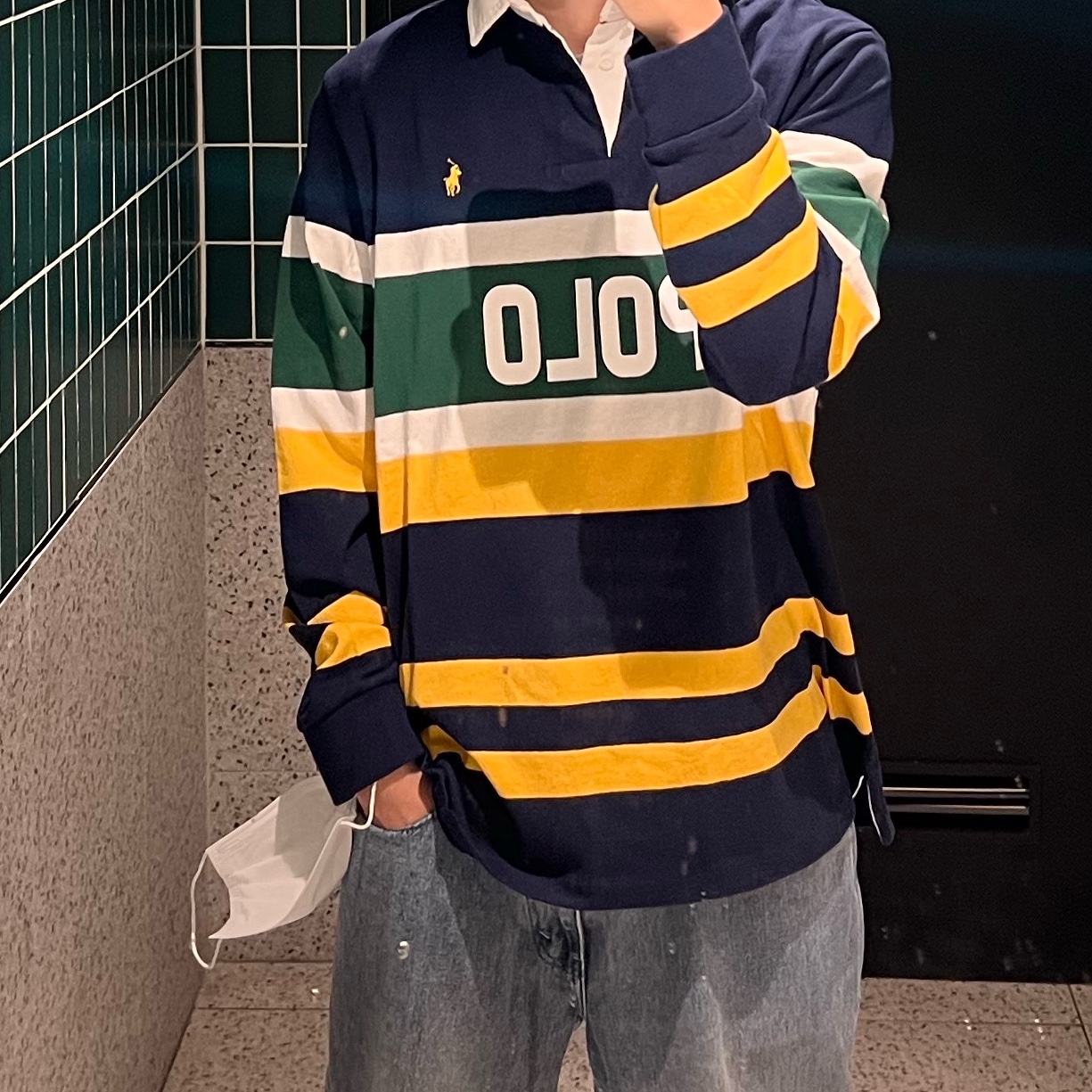 Comoli 5P Denim Pants Bleach - 23SS, [15%적립] Polo Ralph Lauren Classic Fit Polo Sports Rugby Shirt Cruise Navy Multi - 25SS 착용 스타일