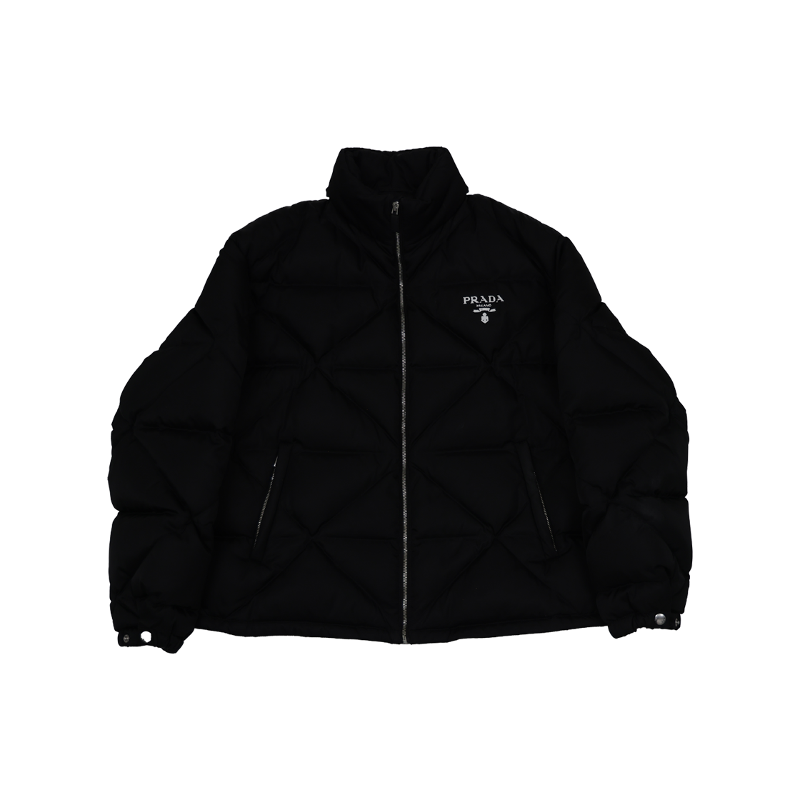 프라다 SGB803 리 나일론 퀼팅 다운 자켓 폴리아미드 블랙(Prada SGB803 Re-Nylon Quilted Down Jacket - Black)