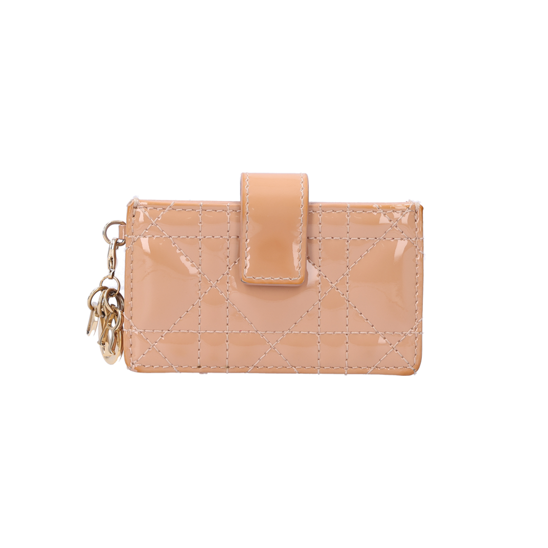 디올 S0074OVRB 레이디 아코디언 카드 지갑 페이던트 베이지(Dior S0074OVRB Lady Accordion Card Wallet in Patent Beige) - 1