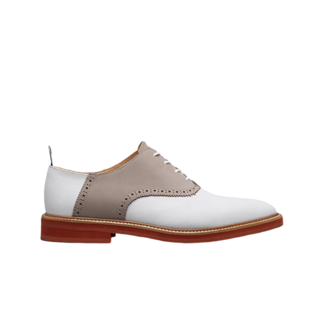 톰브라운 누벅 러버 솔 새들 슈 라이트 그레이(Thom Browne Nubuck Rubber Sole Saddle Shoe Light Grey)