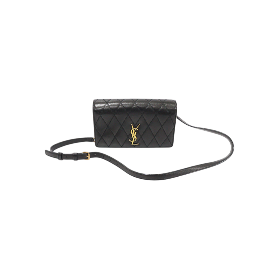 생로랑 568906 블랙 램스킨 금장 앤지 다이아몬드 퀄팅 체인 숄더백(Saint Laurent 568906 Black Lambskin Gold-Tone Angie Diamond Quilted Chain Shoulder Bag) - 1