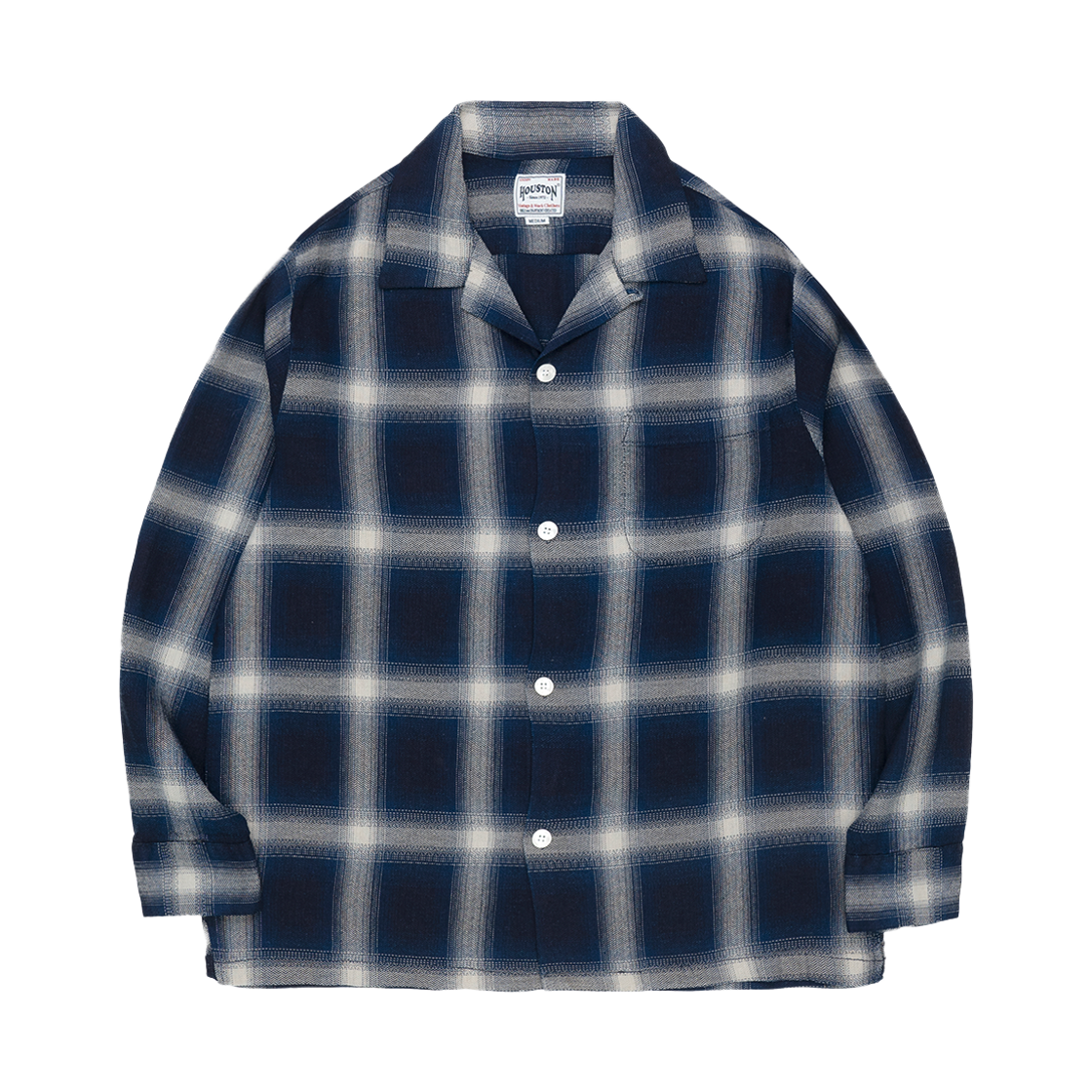 41272IN Houston Japan Indigo HB Ombre Check LS Shirt Indigo One Wash 41272
