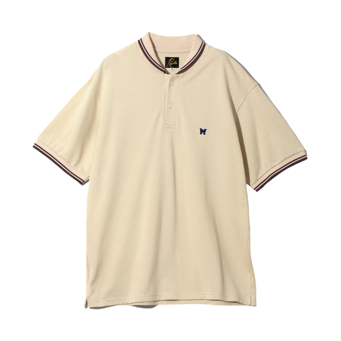 SX441A Needles Shawl Collar Polo Cotton Pique Beige