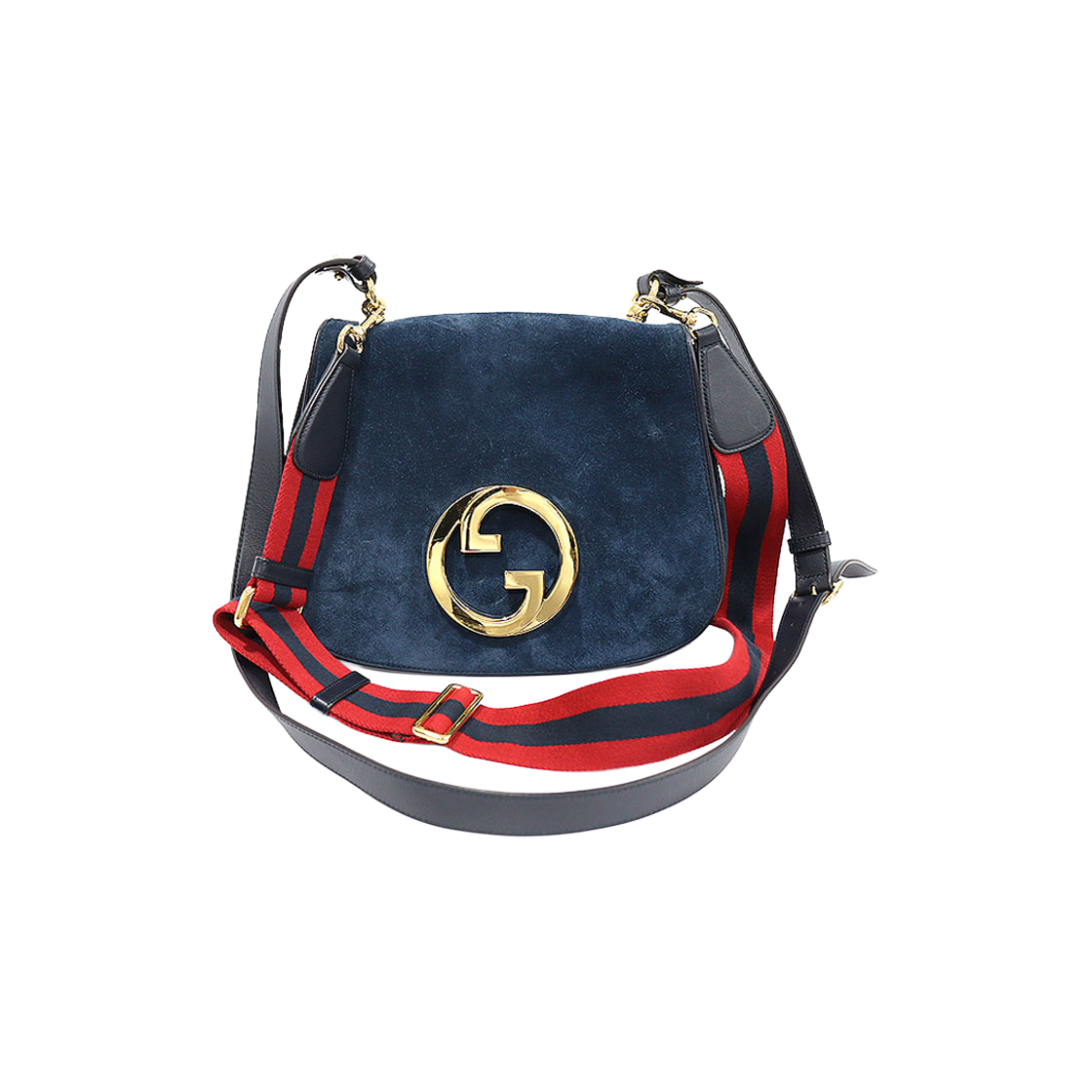 구찌 699210 네이비 스웨이드 라운드 인터로킹 G 블론디 탑 핸들 미듐 2WAY(Gucci Navy Suede Round Interlocking G Blondie Top Handle Medium 2-Way Bag) - 1