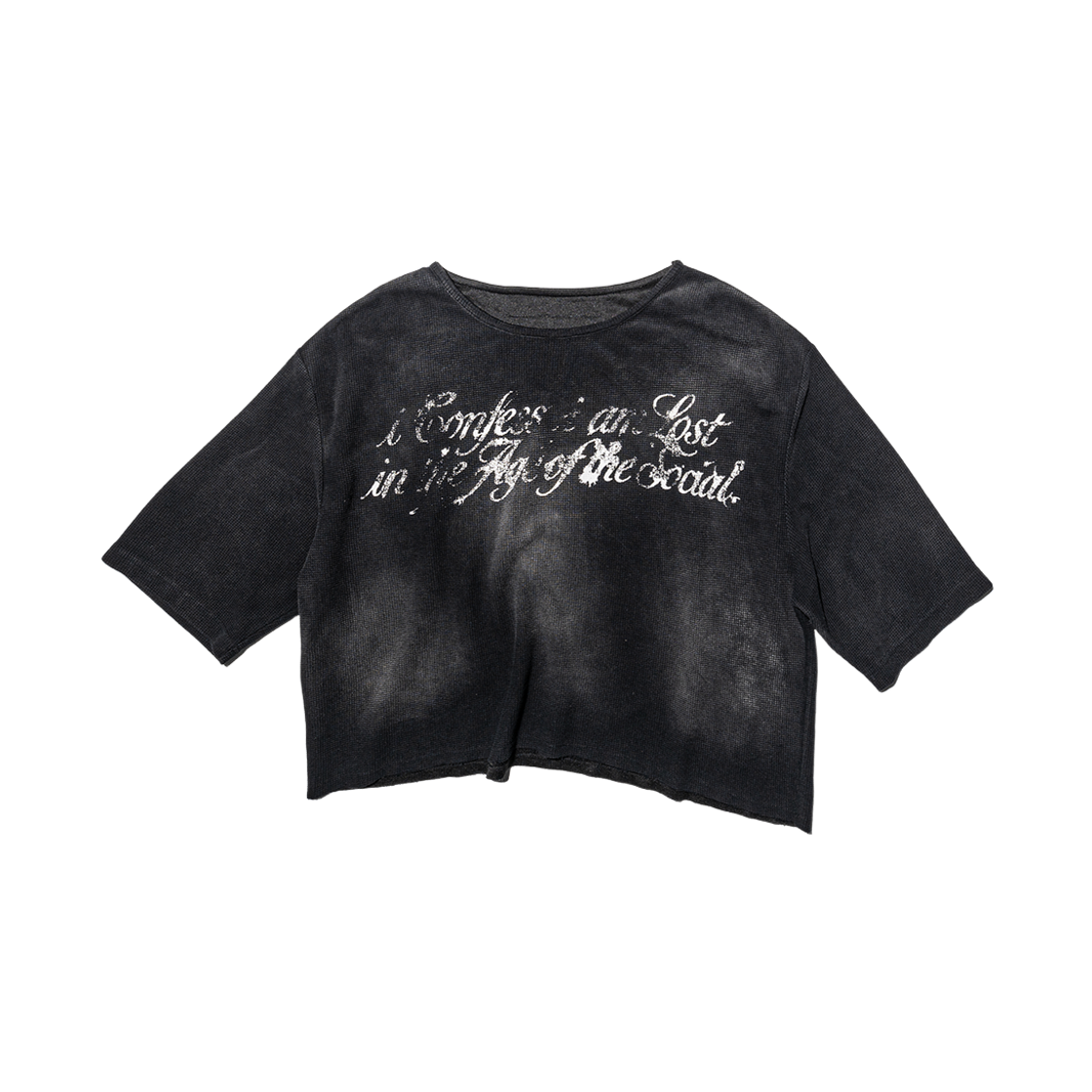 펀치 드렁크 파티즈 소셜 오버사이즈 와플 티 블랙(Punch Drunk Parties Social Oversized Waffle Tee Black)