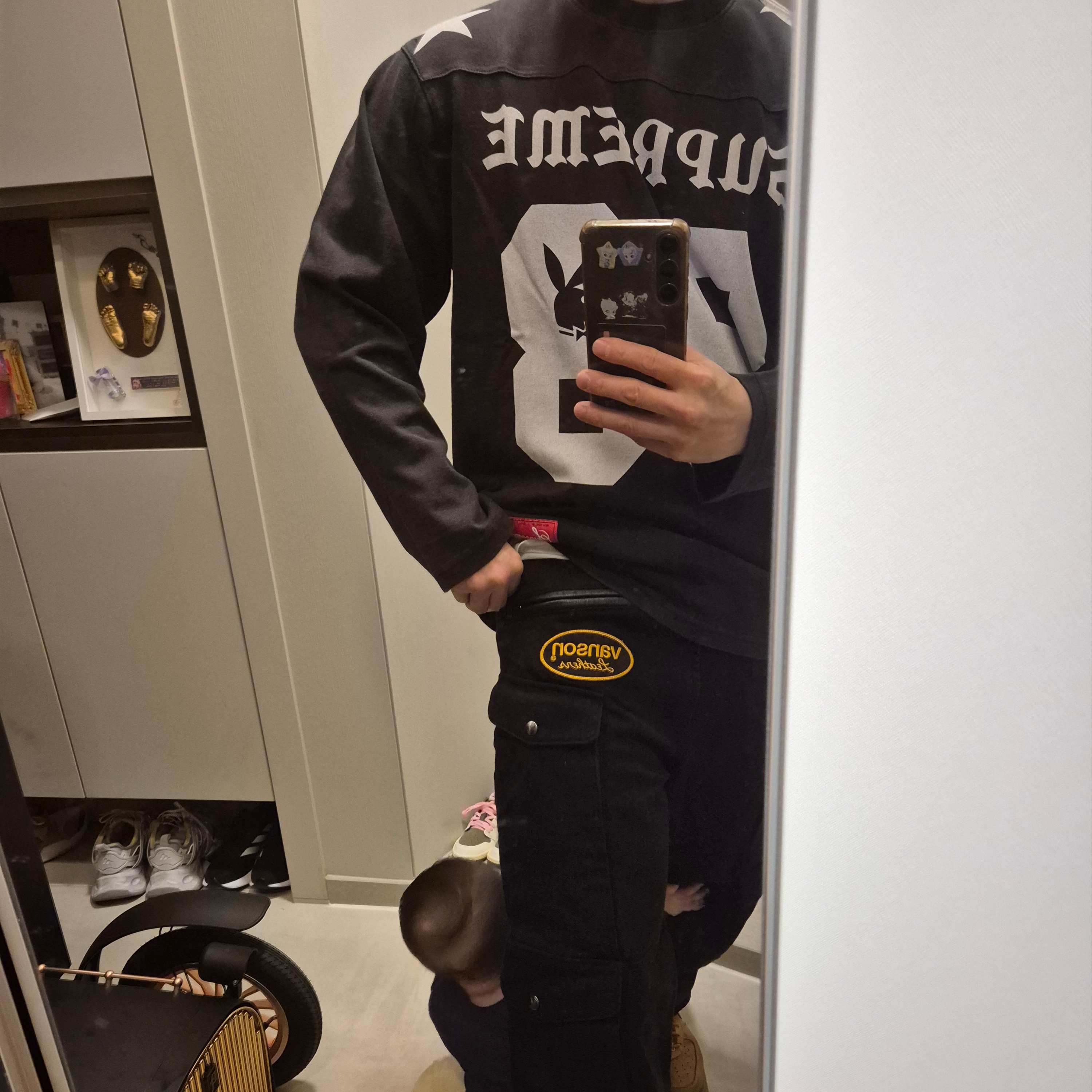Supreme x Vanson Leathers Cordura Pant Black - 26SS 착용 스타일 - 4