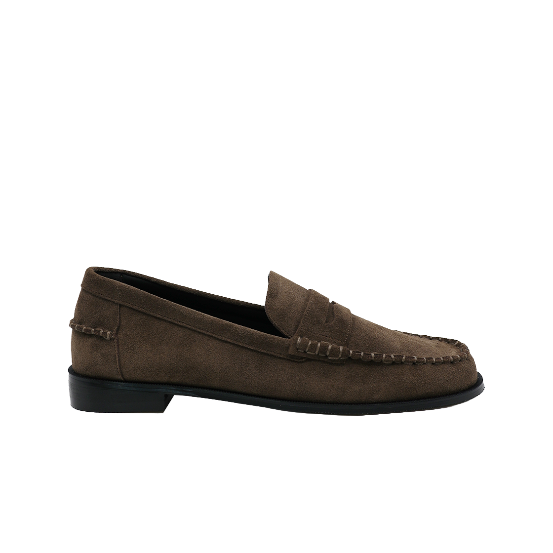 MD0156_5 Moodnight Carter Classic Penny Loafers l Khaki-Brown Suede